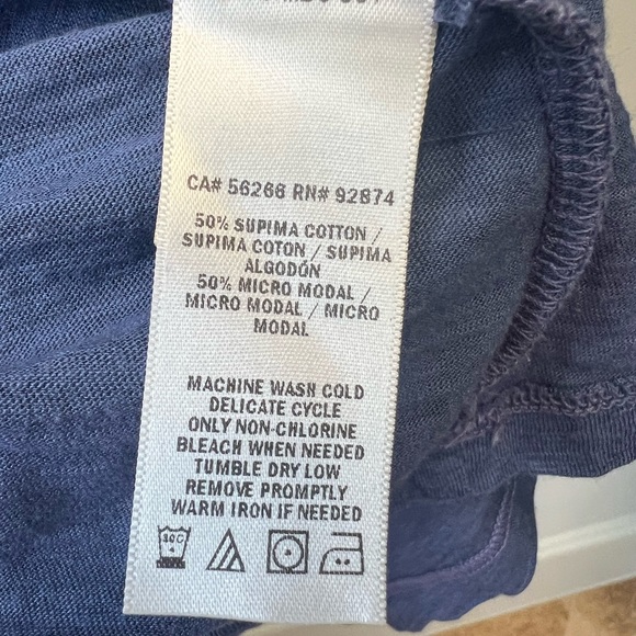 Splendid Blue Cotton Top Medium - Picture 2 of 4